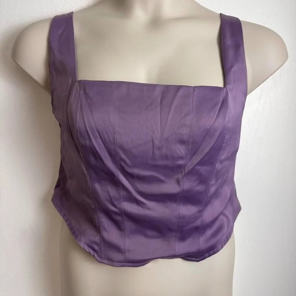 Wild Fable Party Purple Cropped cocktail Tank #1017
